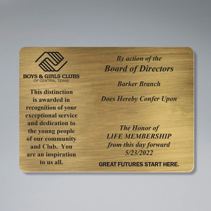 Life Membership Card