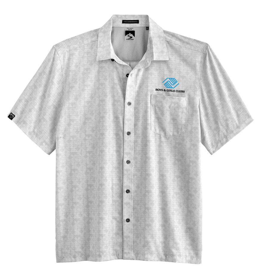 Men's Enthusiast 4-Way Stretch Printed Short Sleeve Outdoor Shirt - Silver Gray