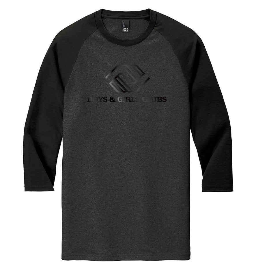 District Perfect Tri 3/4-Sleeve Raglan - Black/Black Frost