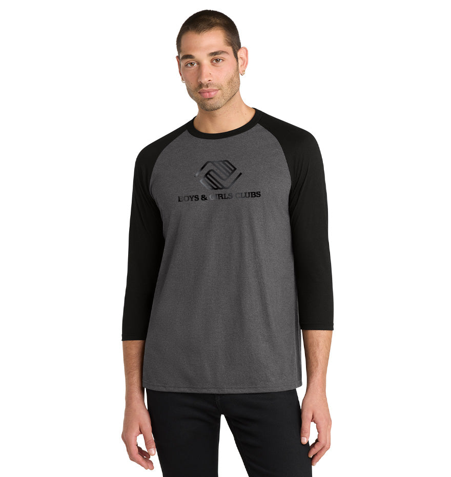 District Perfect Tri 3/4-Sleeve Raglan - Black/Black Frost