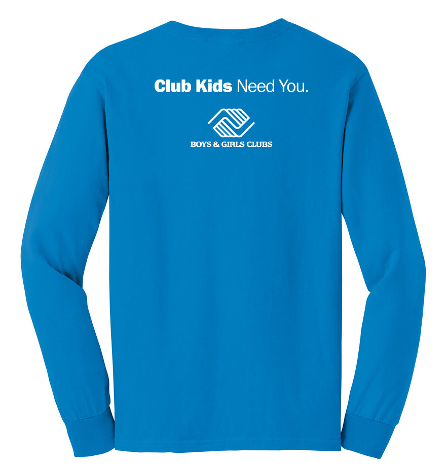 America Needs Club Kids Long Sleeve T-Shirt - Sapphire Blue