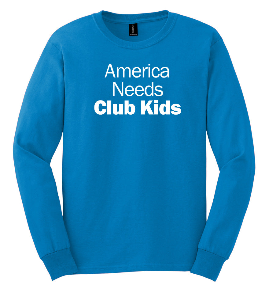America Needs Club Kids Long Sleeve T-Shirt - Sapphire Blue