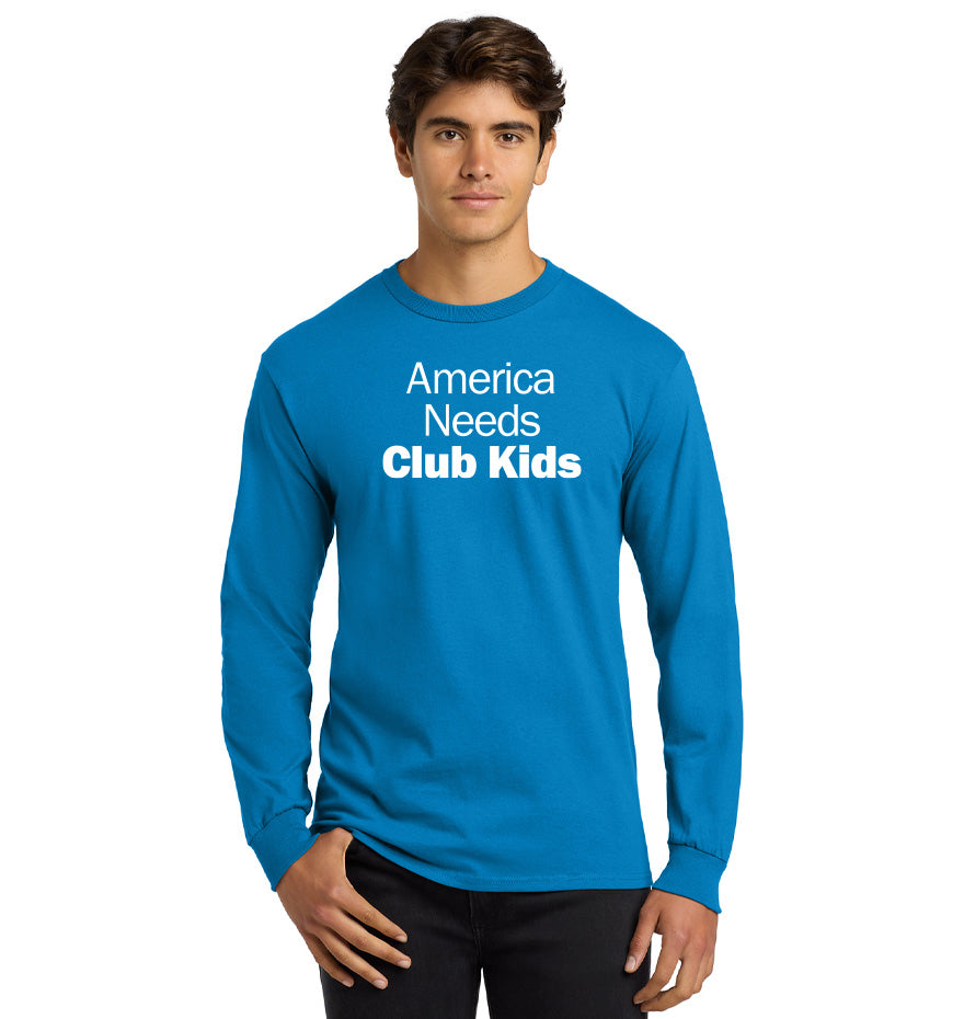 America Needs Club Kids Long Sleeve T-Shirt - Sapphire Blue