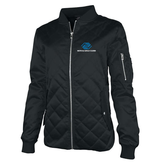 Women's Quilted Flight Jacket - Black