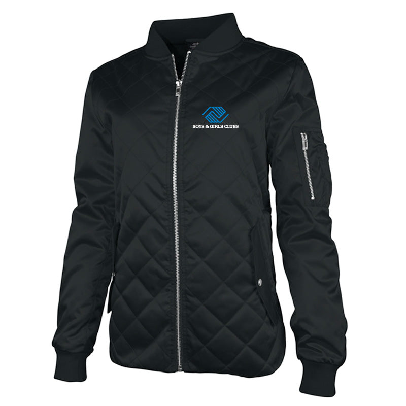 Women's Quilted Flight Jacket - Black