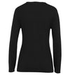 Ladies' Full-Zip V-Neck Cotton Cardigan - Black