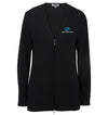 Ladies' Full-Zip V-Neck Cotton Cardigan - Black