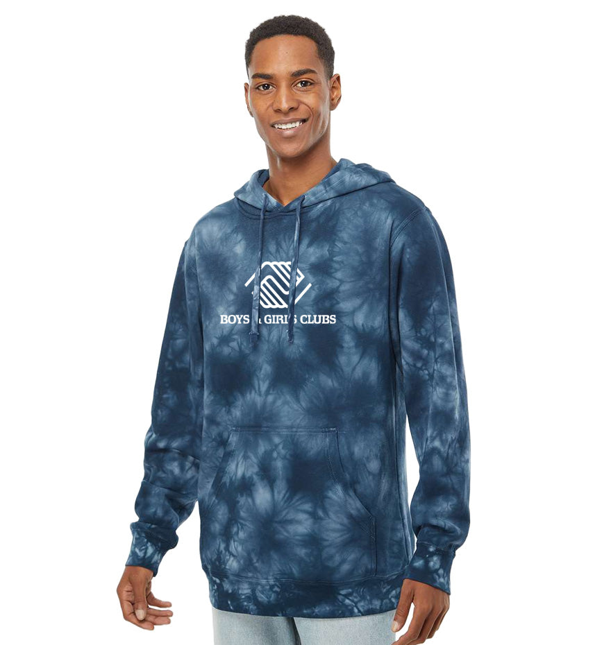 Unisex Midweight Tie-Dyed Hooded Sweatshirt