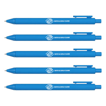Alix Eye Candy Plastic Ballpoint Pen - Process Blue (Pack of 5)