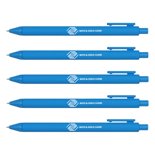 Alix Eye Candy Plastic Ballpoint Pen - Process Blue (Pack of 5)