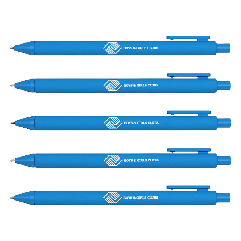 Alix Eye Candy Plastic Ballpoint Pen - Process Blue (Pack of 5)