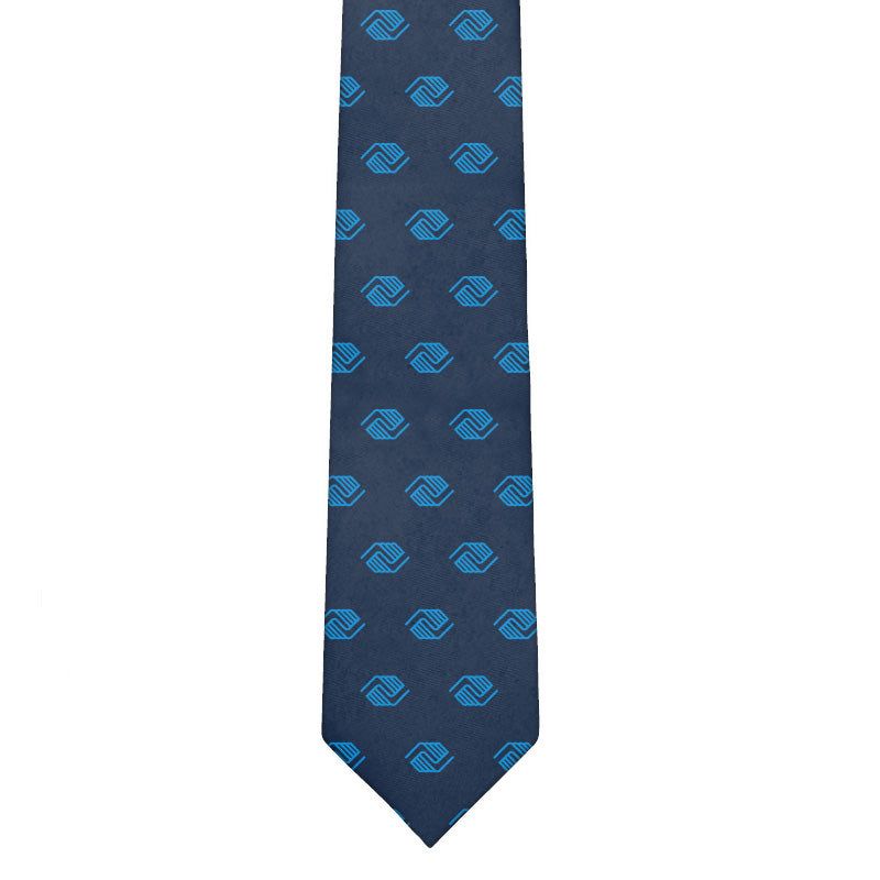 2.75&quot; x 58&quot; Necktie - Navy with Process Blue Emblems