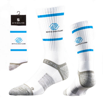 Strideline Premium Athletic Crew Socks - White