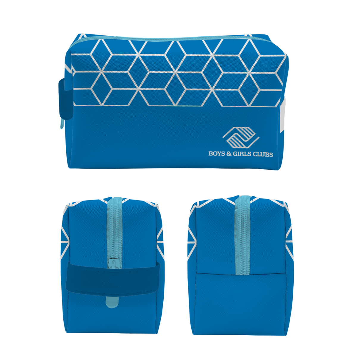 Luxury Vegan Leather Process Blue Dopp Kit/Toiletry Bag