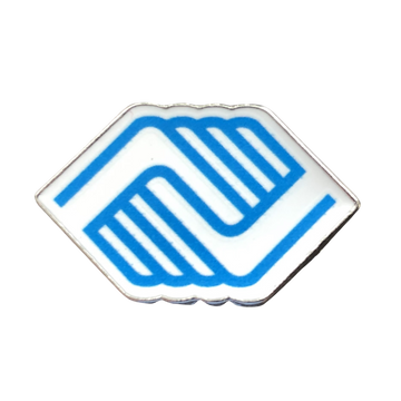 1.25" Process Blue and White AmeriClois Lapel Pin with Magnet Back (Pack of 5)