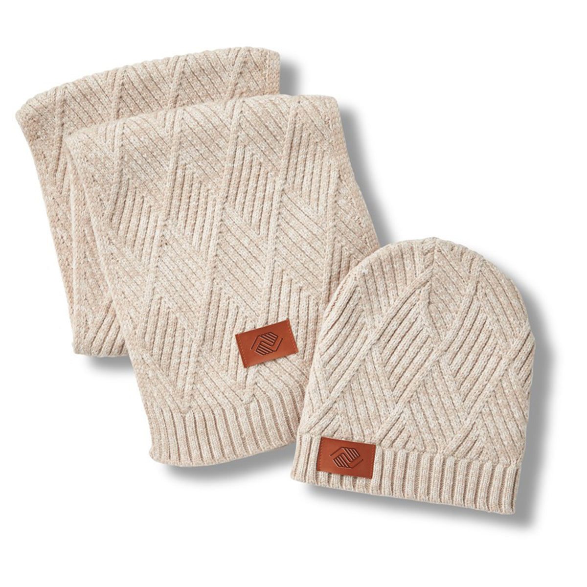 Leeman™ Trellis Knit Bundle and Go Gift Set - Oatmeal
