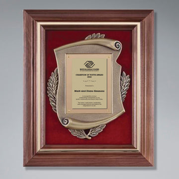 Champion of Youth Plaque with Walnut Frame