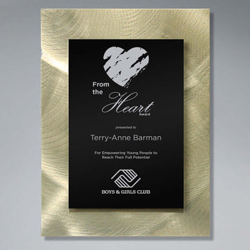 From the Heart Award with Gold Swirl Metal